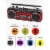 Riptunes Cassette Bluetooth Boombox, AM/FM/ SW-1-SW2, USB, SD, and AUX-in- Red Perspective: left