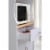 Hodedah Wheeled Kitchen Microwave Cart with Drawer and Cabinet Storage, White Perspective: left
