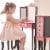 Teamson Kids Vanity Table and Stool Set in Black and Pink Leopard Perspective: left