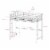 Distinct Metal Twin Loft Bunk Bed in Silver by Walker Edison Perspective: left