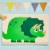 3 Sprouts Kids Toy Chest - Storage Trunk for Boys and Girls Room, Dinosaur Perspective: left
