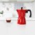 6-Cup Aluminum Espresso Maker Red Holstein Housewares Perspective: left