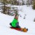 Lucky Bums Circular Saucer Snow Sled for Winter Sledding, 25 Inch Diameter, Red Perspective: left