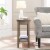 Leick Home 10505-GR Laurent Narrow Wood End Table with Shelf in Smoke Gray Perspective: left