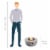 Teamson Home Outdoor Round Concrete Base Propane Gas Fire Pit for Garden Patio Decor, Gray Perspective: left