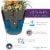 Crescent Garden Tru Drop Tall Cup Planter Flower Pot, Caviar Black, 22 Perspective: left