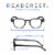 Readerest Black Round Light Blocking Reading Glasses (Zero Magnification) Computer Glasses Perspective: left