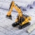 Top Race Loader, Excavator & Dump Truck Metal Diecast Construction Toys Set of 3, 1:60 Scale Perspective: left