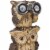 Alpine 25 In. H. Solar 3-Owl Statue with LED Binoculars QWR1064SLR Perspective: left