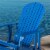 Noble House Hayle Reclining Wood Adirondack Chair in Navy Blue (Set of 2) Perspective: left