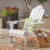 Noble House Hollywood Outdoor Foldable Acacia Wood Adirondack Chair White Perspective: left