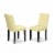 5Pc Rectangle 60 Inch Table & Four Parson Chair ,Color Eggnog Perspective: left