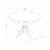 5Pc Dining Set -Round Table & Four Double X Back Linen Seat Chairs, Linen White Perspective: left