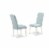 East West Furniture Oxford 3-piece Wood Dining Set in Linen White/Baby Blue Perspective: left