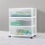 Sterilite At Home 3 Drawer Wide Storage Cart Container with Casters (4 Pack) Perspective: left