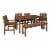 Walker Edison 6-Piece Chevron Outdoor Patio Dining Set in Dark Brown Perspective: left
