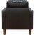 32  Wide Black Top Grain Leather Armchair | Modern Accent Chair Perspective: left