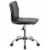 Merrick Lane Ergonomic Black Armless Office Desk Chair-Ribbed Low Back & Seat - Chrome Border Perspective: left