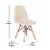 Modern Padded Armless Faux Sherpa Accent Chair With Beechwood Legs In Off-White Perspective: left