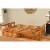 Kodiak Furniture Monterey Butternut Storage Sofa and Multi-Color Fabric Mattress Perspective: left