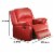 Leather Rocker Recliner Chair, Red- Saltoro Sherpi Perspective: left