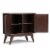 Simpli Home Draper Mid-Century Hardwood Storage Cabinet - Auburn Brown Perspective: left