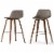 Randolph Modern wood Counter Height Stool (Set of 2) in Stone Gray Faux Leather Perspective: left