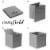 (Set of 6) Collapsible Fabric Cubes, 11 Storage Bins - Gray Perspective: left