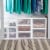 Sterilite 27 Quart Clear & White Plastic Storage Bin with One Drawer, 8 Pack Perspective: left