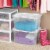 Sterilite 1914 Single 48 Quart Hinged Lid Storage Box Tote Container (18 Pack) Perspective: left