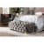 Baxton Studio Avara Modern Tufted Velvet Ottoman in Gray and Gold Perspective: left