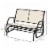 2-Person Outdoor Glider Bench Double Rocking Chair for Patio Garden Porch Beige Perspective: left