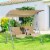 Outdoor Swing Chair Canopy Patio Garden Hanging 2 Person Yard Furniture Beige Perspective: left