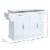 Steel Top Kitchen Island Cart Hidden Rolling Wheel Cabinet w Drawers Storage Box Perspective: left