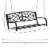 Metal Porch Swing Chair Hanging Bench Chair Fleur-De-Lis Design Yard Deck Perspective: left