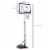 Basketball Hoop w/ 2 Built-In Moving Wheels and Ball Holder, 65.75 H -90.5 H Perspective: left
