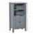 Freestanding Bathroom Linen Floor Cupboard with Multi-Tier Shelving and Tabletop Perspective: left