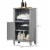 Freestanding Bathroom Cupboard Furniture w/Multi-Tier Storage and Elevated Base Perspective: left