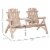 Outdoor Patio Adirondack Double Bench w/ Center Table, Natural Perspective: left