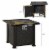 30 Gas Propane Fire Pit Table 50,000BTU Wicker Auto Ignition w/ Lid Perspective: left