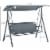 Porch Swing Hammock Bench Lounge Chair Steel 3-Seat Padded Outdoor Canopy Grey Perspective: left