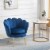 Luxury Dining Room Armchair w/Thick Padded Cushion, High Armrests, and Gold Legs Perspective: left