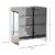 Wall-Mount Mirror Vanity Bathroom Stainless Steel w/Door Shelves, Silver 24 x26 Perspective: left