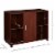 Wheeled Office/Home Printer Stand & Cabinet w/ 2 Variable Shelves Brown Perspective: left