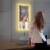 Blossom Stellar 18  Brush Gold Frame LED Glass Mirror with Antifog Perspective: left