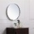 Elegant Decor Eternity 18  Round Mid Century Metal Frame Mirror in Silver Perspective: left