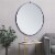 Elegant Decor Eternity 42  Mid Century Metal Frame Hooked Mirror in Blue Perspective: left