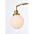 Hanson 2 lights bath sconce in brass with frosted shade Perspective: left