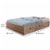 Wooden Full Size Bed Frame with 3 Drawers and Grain Details, Taupe Brown Perspective: left