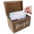 Juvale Wood Recipe Organization Box with Cards and Dividers, 7.1 x 5 x 4.7 Inches Perspective: left
